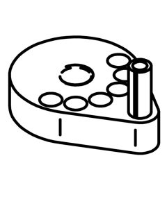 Platte mit Stift zur Justierung der Handgriffe